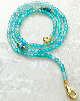 Colier CHOKER Aquamarin