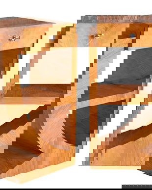 Set doua noptiere Art Deco din lemn masiv furniruit cu artar