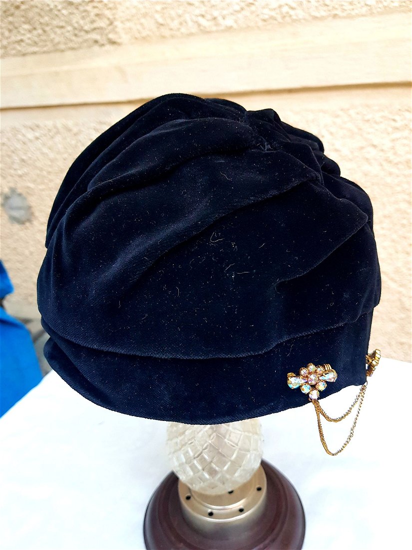 Palarie turban, catifea stil anii ' 20
