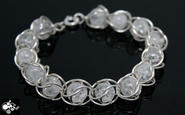 Bratara chainmaille "Ice Bubbles"