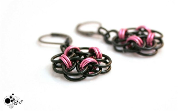 Cercei chainmaille "Emo Pink"
