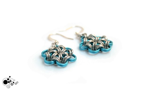 Cercei chainmaille "Snowflakes"