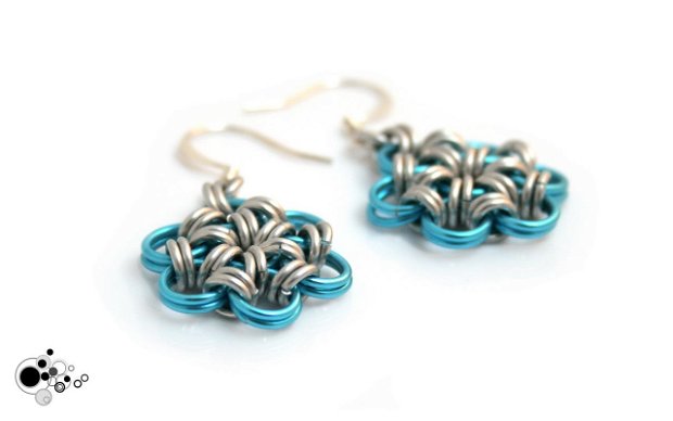 Cercei chainmaille "Snowflakes"