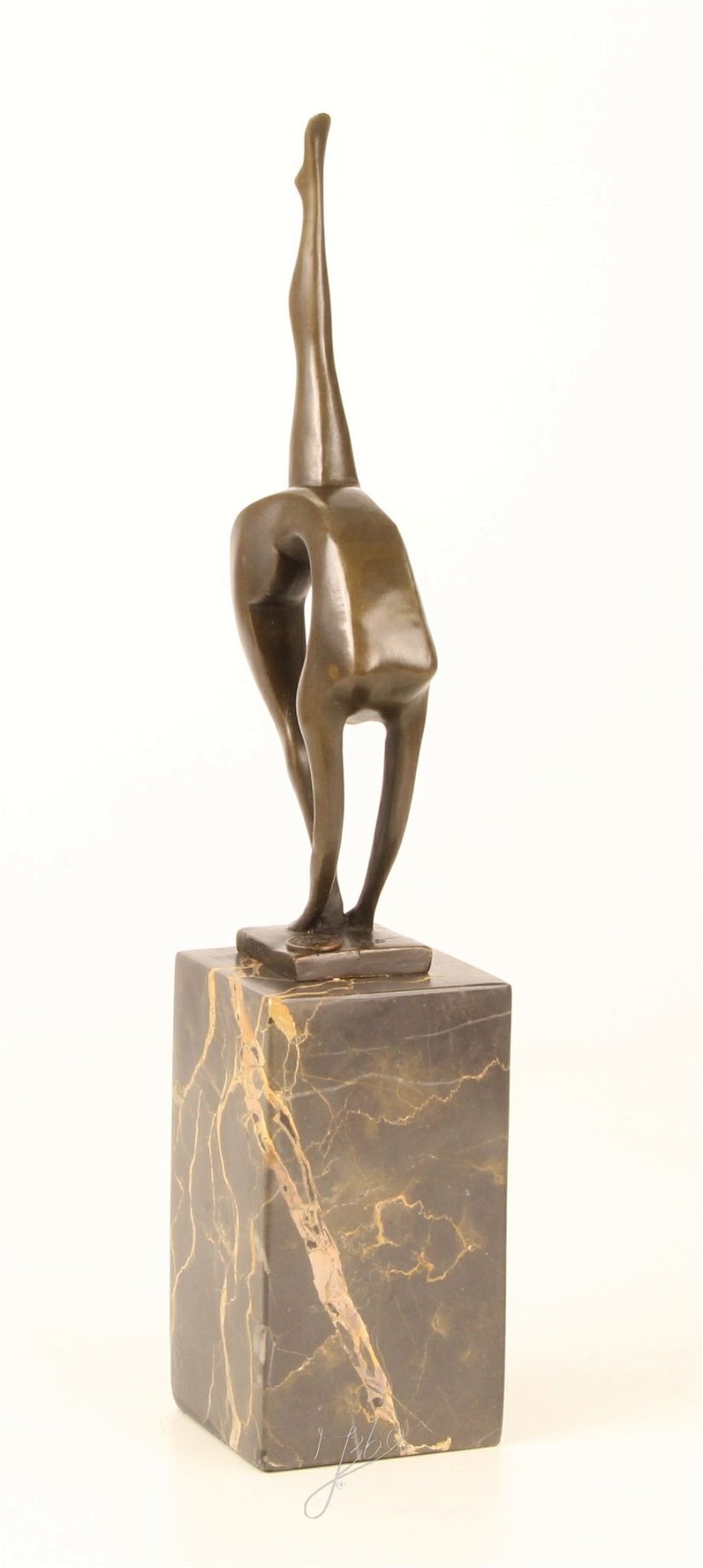 Contorsionista - statueta din bronz pe soclu din marmura