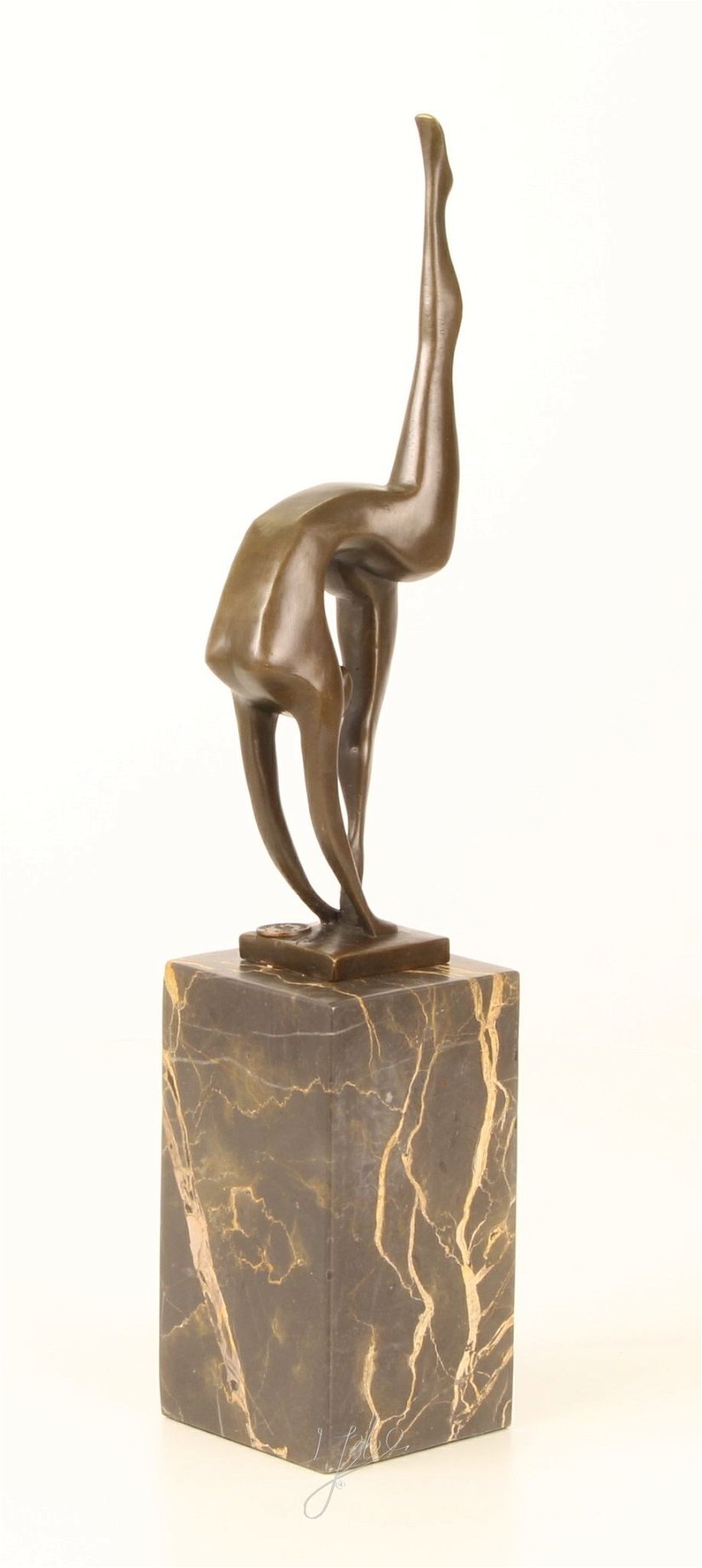 Contorsionista - statueta din bronz pe soclu din marmura