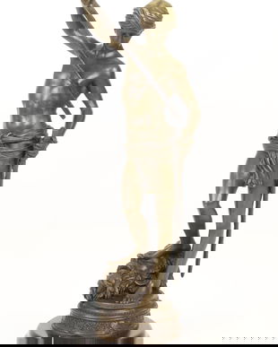 David- statueta din bronz pe soclu din marmura