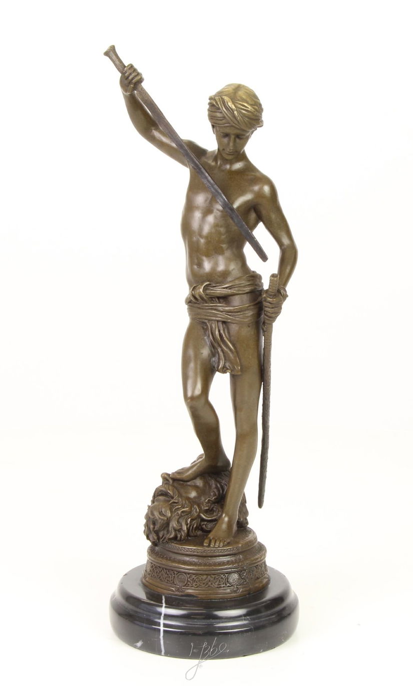 David- statueta din bronz pe soclu din marmura