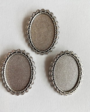 Baza brosa, argintiu antichizat, 30x20mm