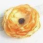 Brosa floare galben satinat 12 cm