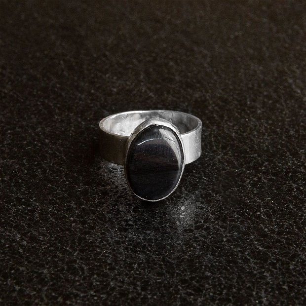 Inel Argint 925 si Onix negru