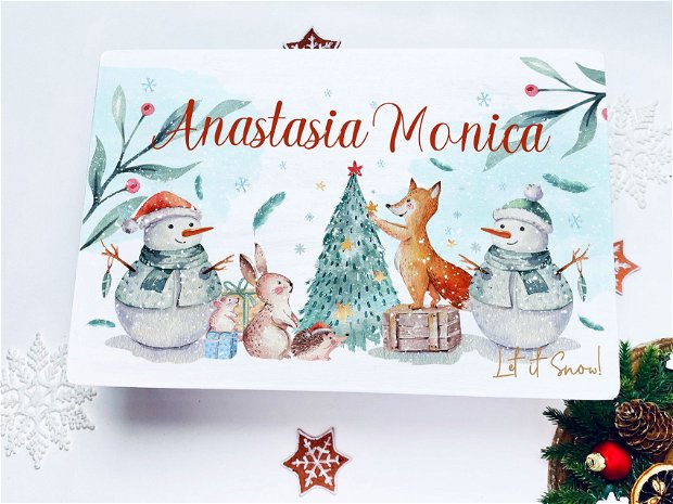Cutie Amintiri de Craciun Personalizata - Christmas in The Forest