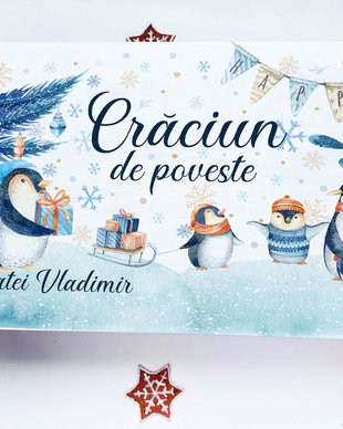 Cutie Amintiri de Craciun Personalizata - Penguin Family