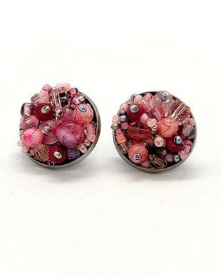 Cercei cu pietre roz, fucsia, pastel