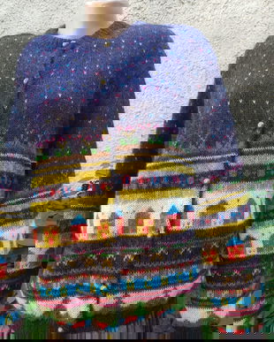 Pulover mohair cu "casute"