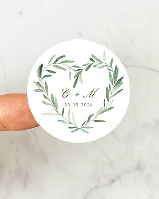Sticker inima pentru marturii sau invitatii, Sticker pesonalizat