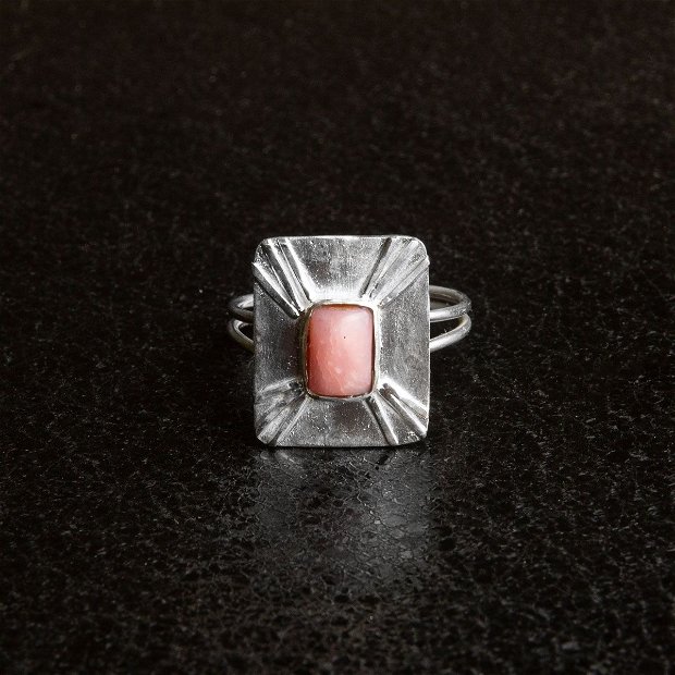 Inel Argint 925 si Opal roz