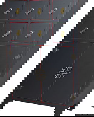 Cabinet exotic din lemn masiv negru