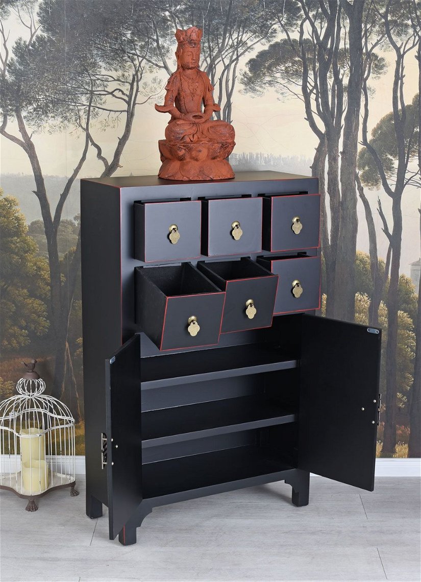 Cabinet exotic din lemn masiv negru