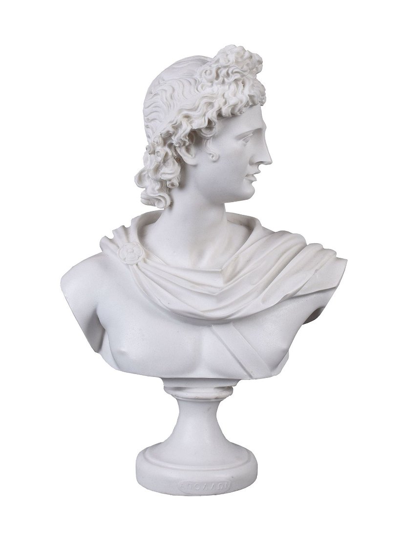 Bust Apollo - statueta nostalgica din rasini