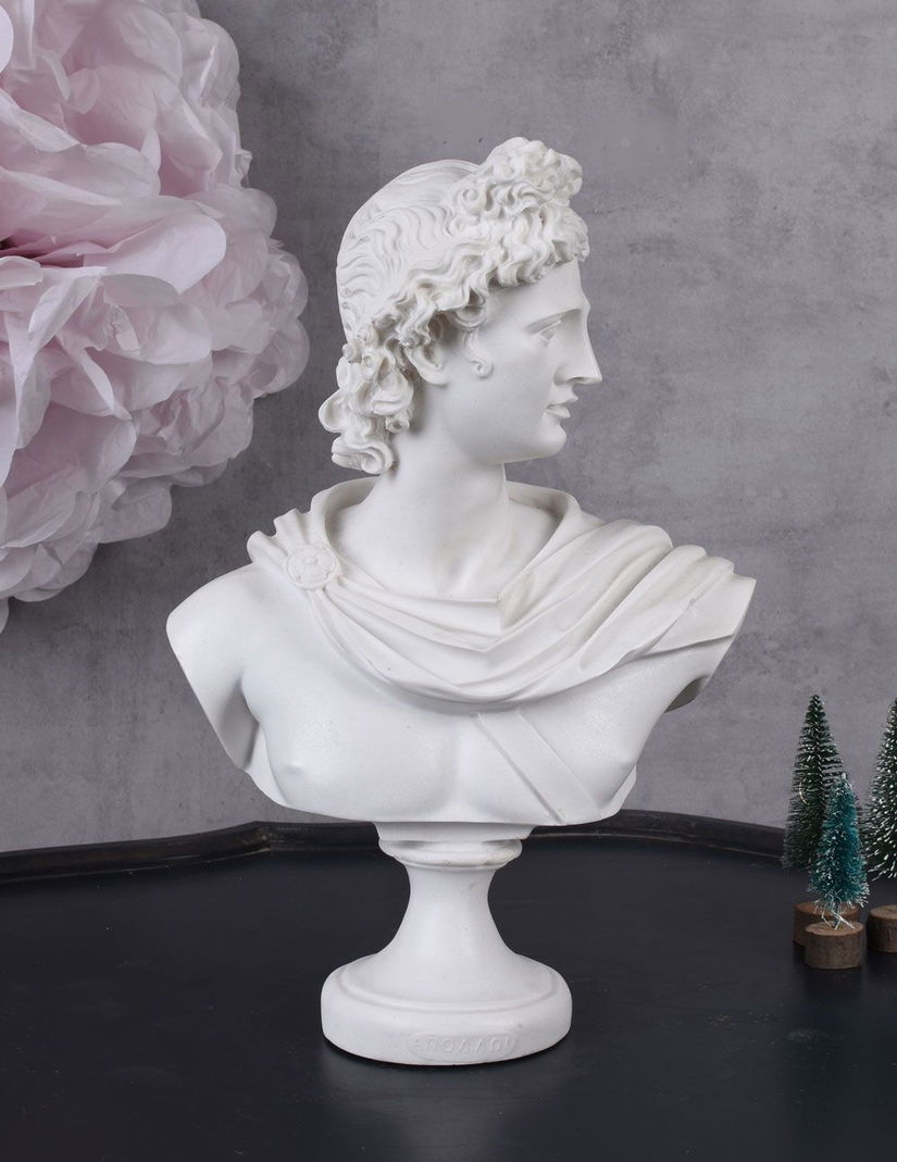 Bust Apollo - statueta nostalgica din rasini