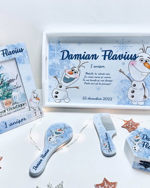 Set aniversar personalizat 1 anisor - Frozen - Olaf