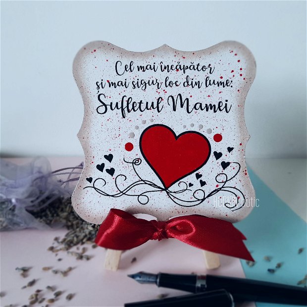 Minicanvas pentru mama pictat manual personalizat cu mesaj