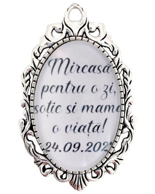Brosa personalizata mireasa pentru o zi sotie si mama o viata