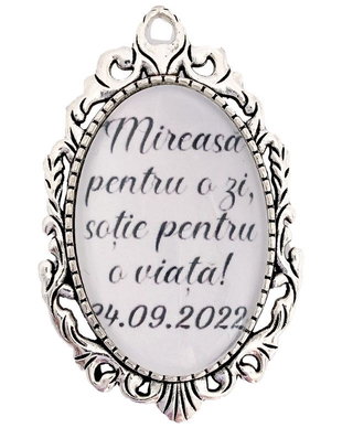 Brosa personalizata mireasa pentru o zi sotie pentru o viata