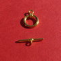 Inchizatoare toggle rotunda din argint .925 placat cu aur aprox 10x13.5 mm cu 4x14 mm
