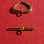 Inchizatoare toggle inima din argint .925 placat cu aur aprox 11x12 mm cu 5x15 mm