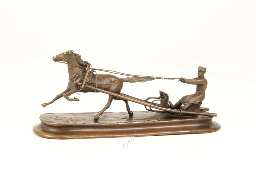 Barbat cu un cal  - statueta din bronz
