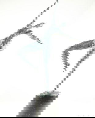 Nud modern - statueta din bronz pe soclu din marmura