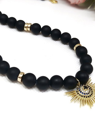 Colier -agat cu pandantiv cubic zirconia