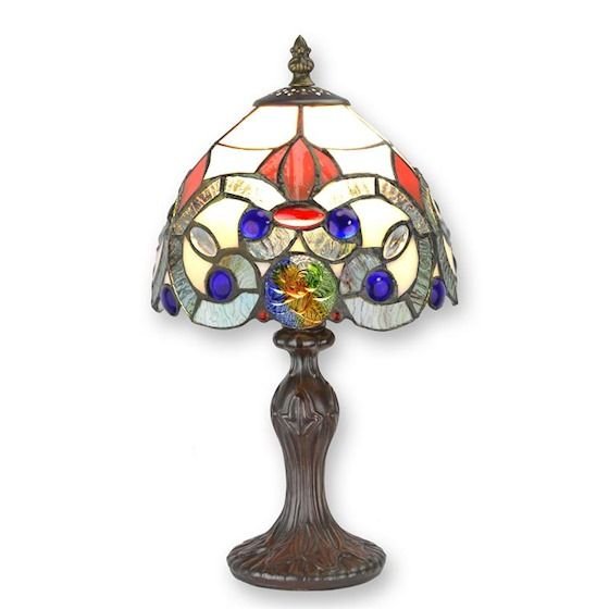 Lampa de masa Tiffany cu abajur clopot colorat
