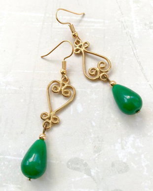 cercei Boho Jad verde