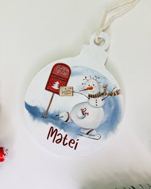 Glob Craciun Personalizat din Lemn - SnowMania