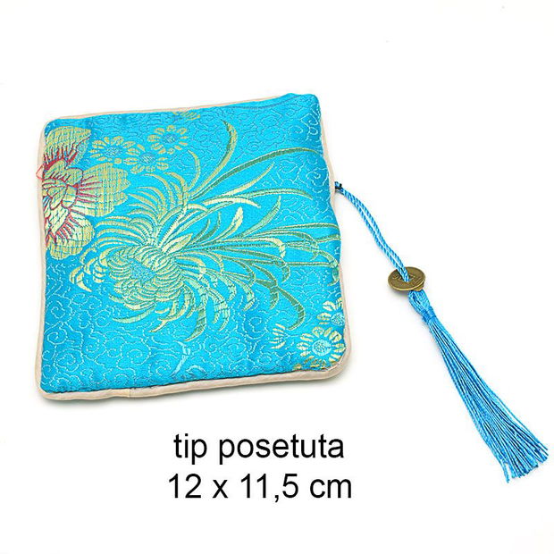 Punguta brocart, tip posetuta, 12 x 11,5 cm, PC-112