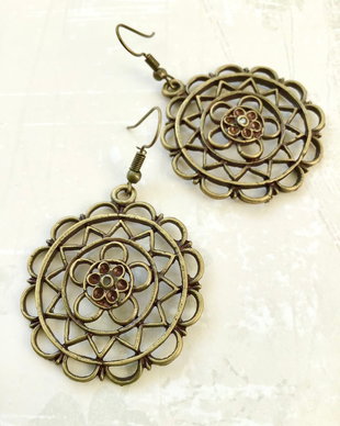 cercei vintage zamac bronz