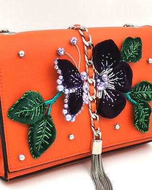 Rezervat Geanta cu Flori de catifea 3D - Flower & Butterfly Story