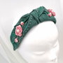 Bentiță catifea - cu flori 3D - Pink Powder Flowerss