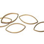 Link din alama, oval, brut (nevopsit), 25x14 mm
