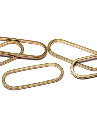 Link din alama, oval, brut (nevopsit), 19x7 mm