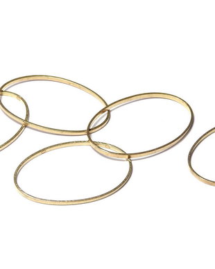 Link din alama, oval, brut (nevopsit), 20x13 mm