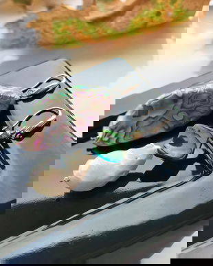 Cercei statement argint 925 cu perla baroc și scoica abalone