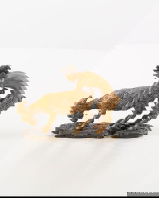 Satir cu un berbec - statueta erotica din bronz