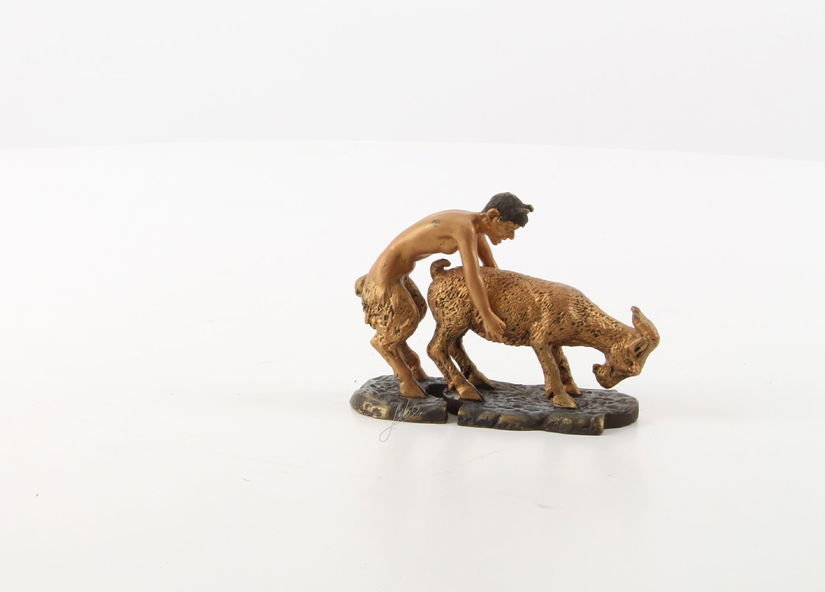 Satir cu un berbec - statueta erotica din bronz