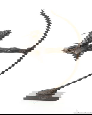 Razboinic Mohawk cu arcul-statueta moderna din bronz