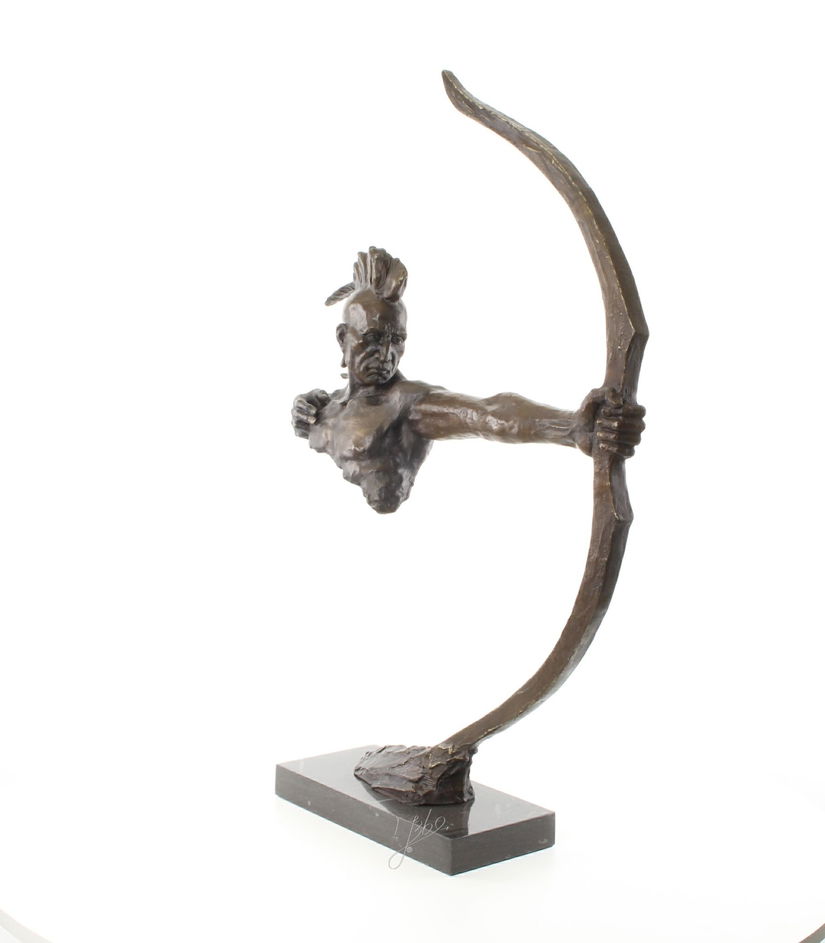 Razboinic Mohawk cu arcul-statueta moderna din bronz