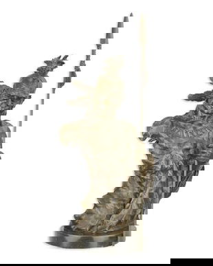 Tors de indian- statueta din bronz cu un soclu din marmura