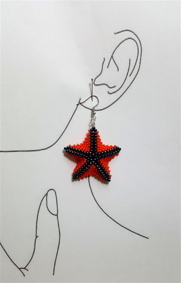 Sea star- Cercei delicati, cu margele Miyuki